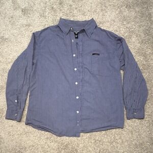 Ralph Lauren Jeans‎ Co. Mens L Blue Brown Check Cotton Long Sleeve Button Up